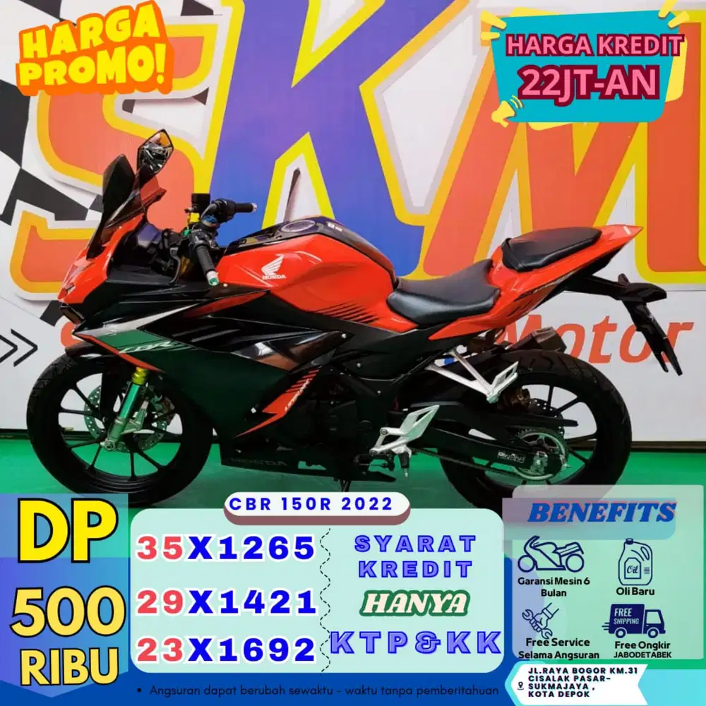 ( cbr 150 tahun 2022 DP:500 servis gratis selama angsuran cash credit