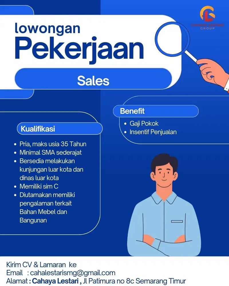 Loker Sales, Admin & Tenaga Gudang