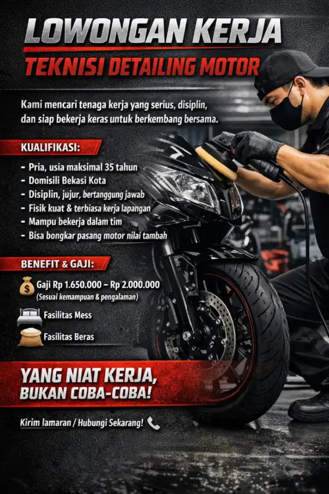 Teknisi motor detailing