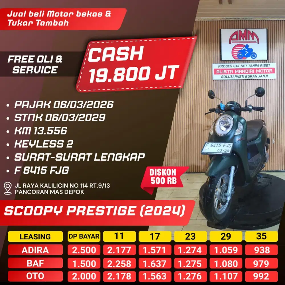 SCOOPY PRESTIGE 2024. ISTIMEWA BISA NEGO, ON KREDIVO N PAYLATER  DLL