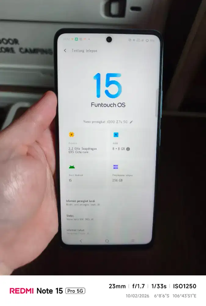 SECOND VIVO IQOO Z7X 5G RAM 8 256GB ORIGINAL MULUS