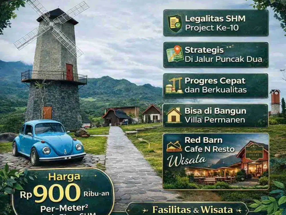 TANAH SHM MURAH DEKAT JAKARTA DIJALUR WISATA BOGOR