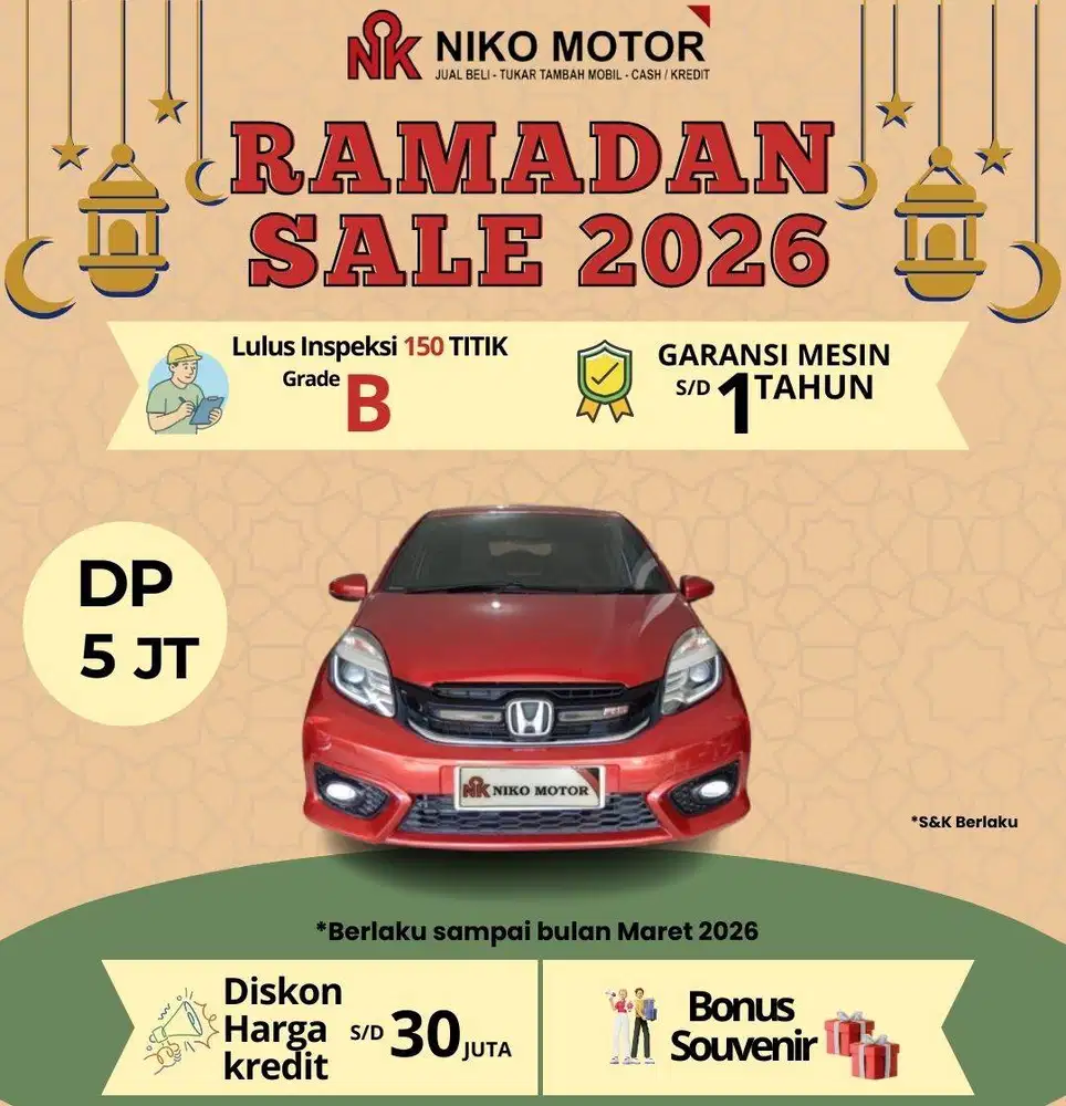 (ANTIK KM63RB) BRIO 1.2 RS 2017 AT : 2016|2018