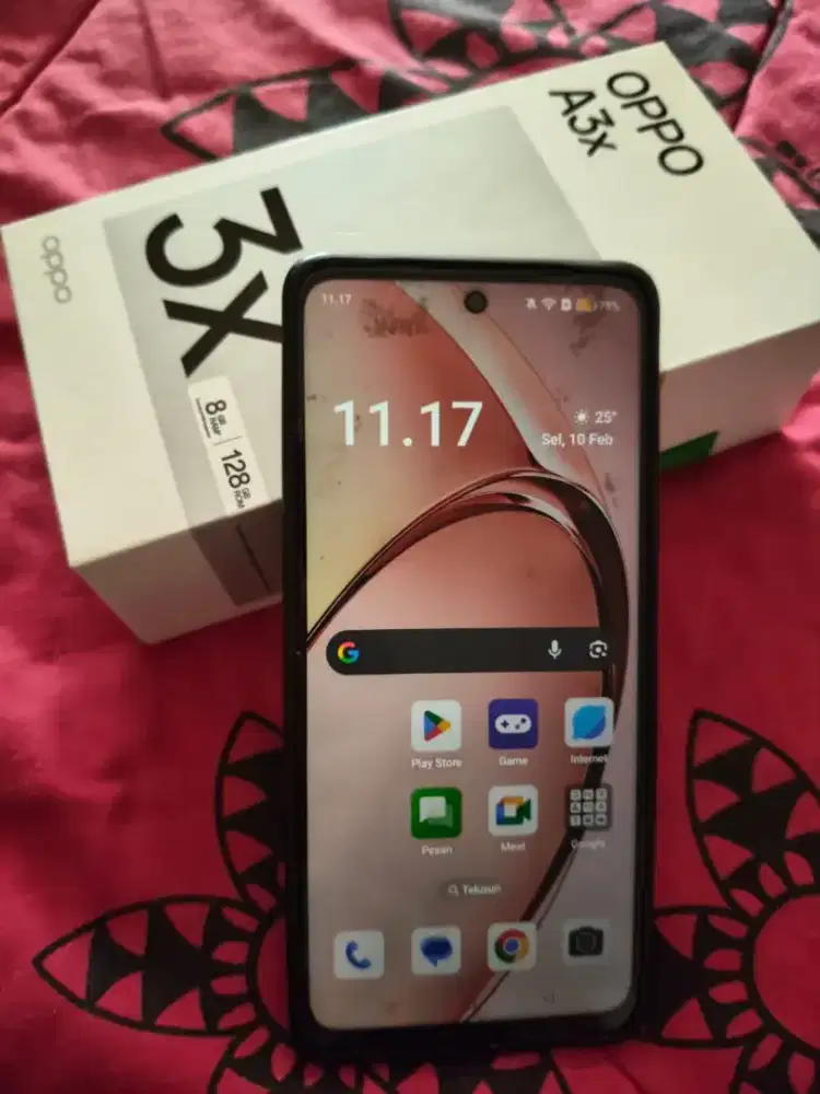 OPPO A3x MAROON 8/128 MULUS