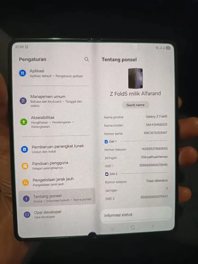 Z FOLD 5 ( 12/512GB ) murah aja. Bisa tt