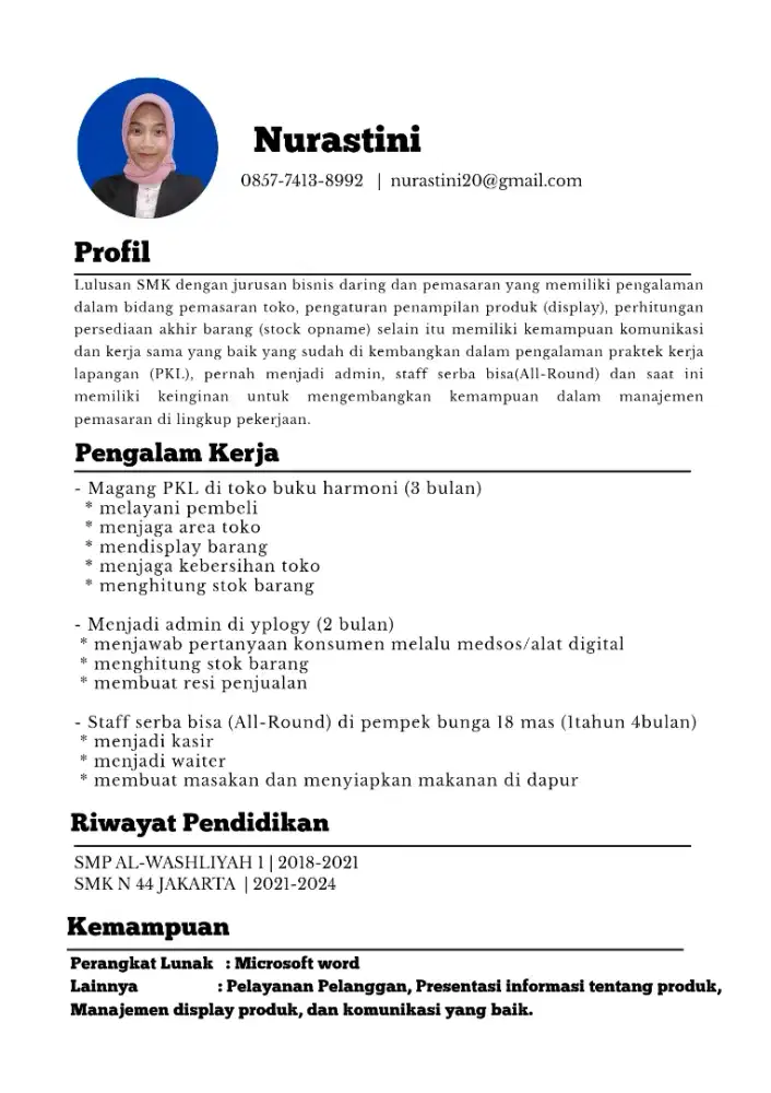 Lulusan SMK pemasaran cari kerja waiter