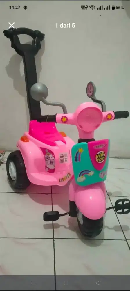 Mainan anak sepeda vespa