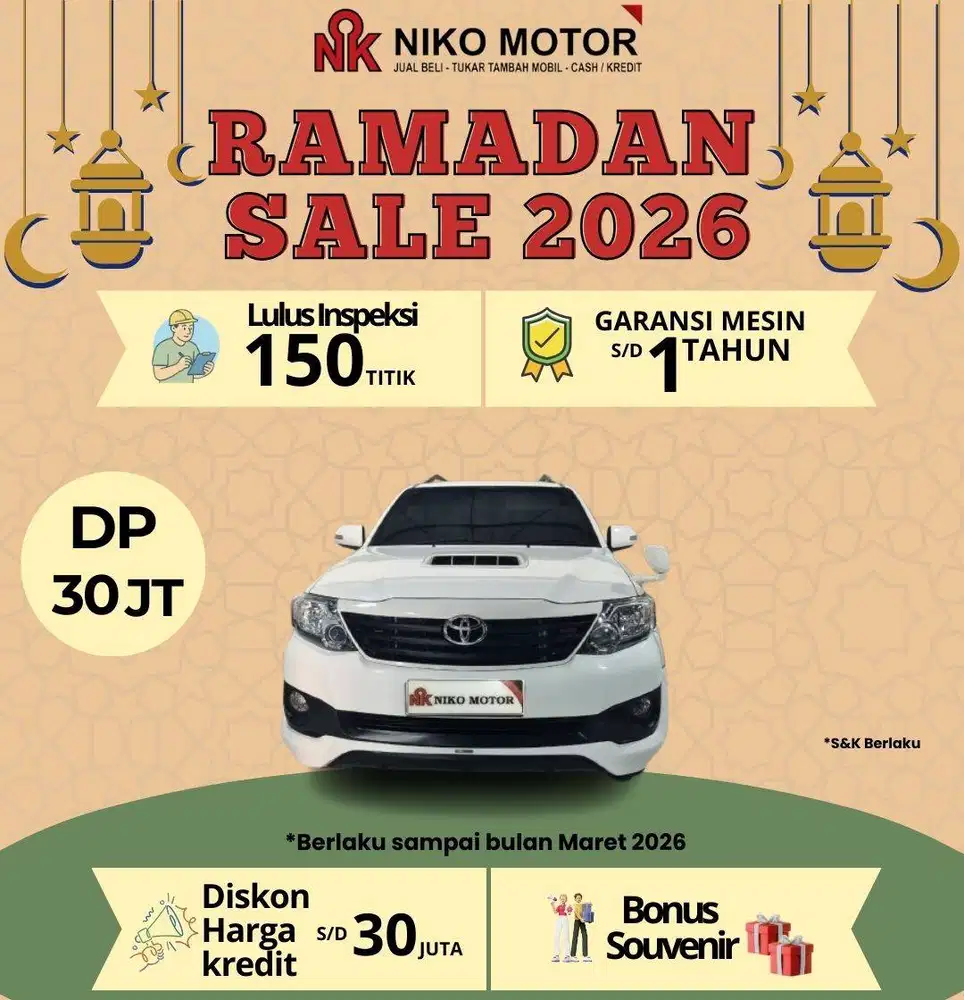 (MULUS) FORTUNER 2.5 G VNT TRD SOLAR 2015 AT