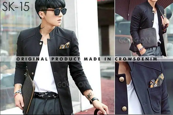 Blazer Casual Black Sticky Pocket – SK15
