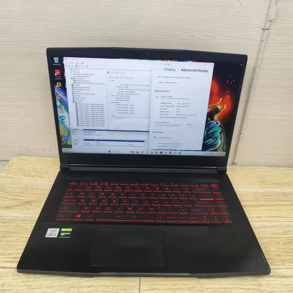 Msi Gf63 Thin 10sc Core i5-10500h Ram 8gb Ssd 256gb Hdd 1Tb Gtx 1650