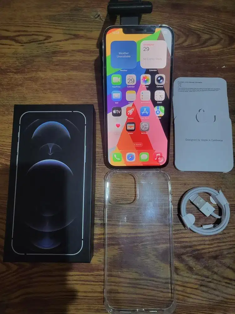 Iphone 12 pro max 128gb silver inter fullset mulus all operator
