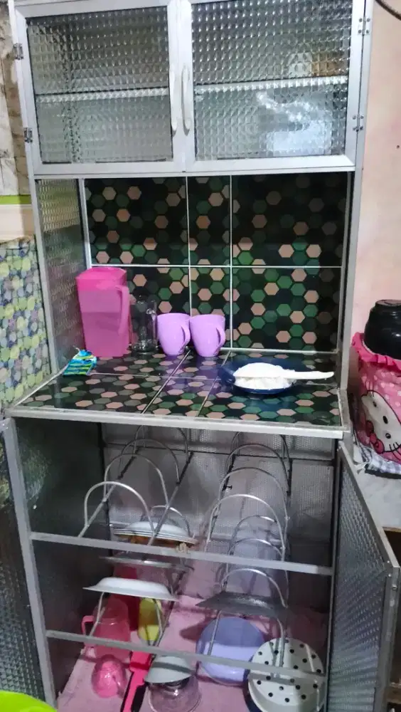 Rak piring stenlis 2 pintu