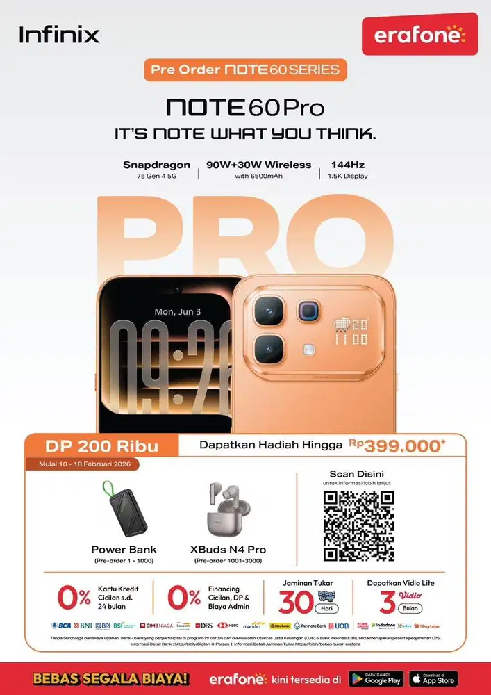 PREORDER INFINIX NOTE 60 PRO 8/256 dan 12/256