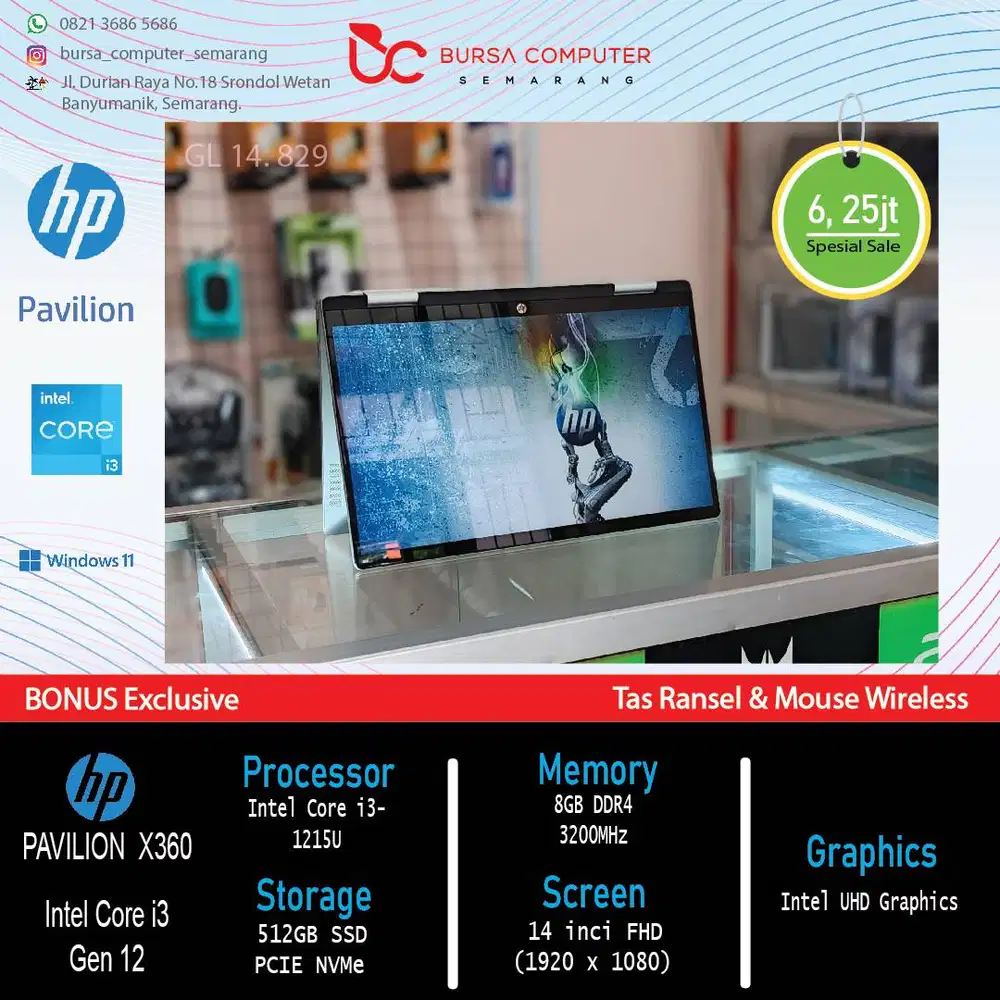 HP Pavilion X360 14 - ek0113TU l Core i3 Gen 12 l