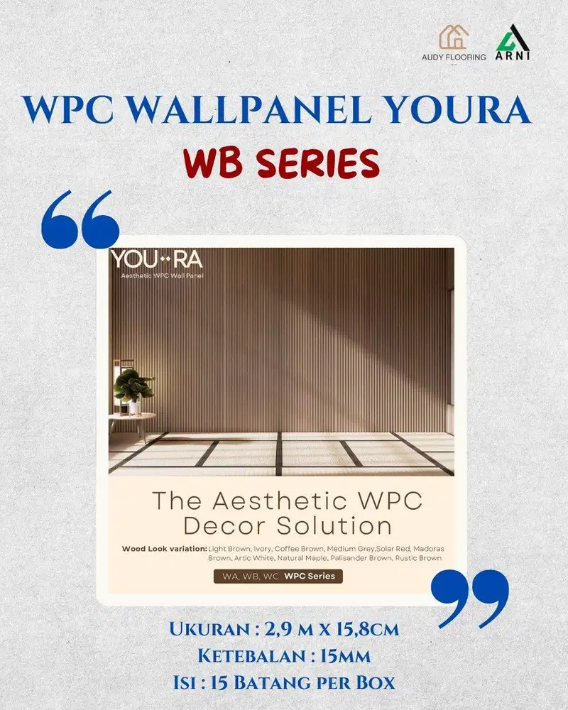 WPC Wallpanel Youra WB Series | Dekorasi Dinding Setengah Lingkaran