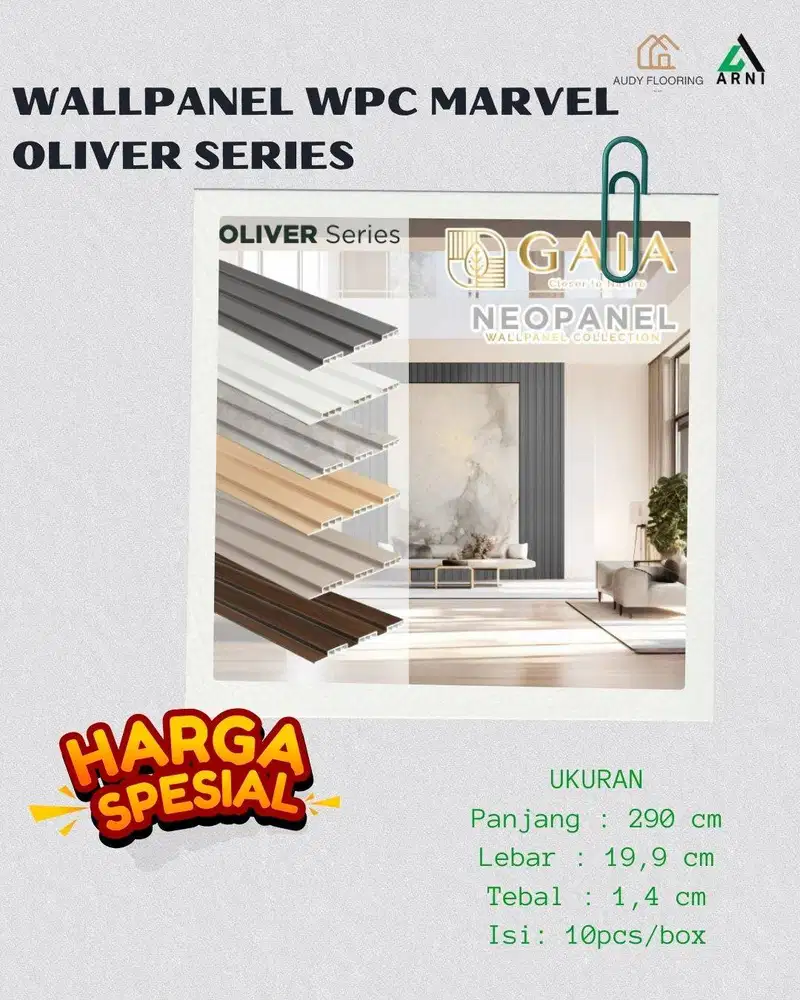 WPC Wallpanel Neopanel GAIA Marvel Oliver Series panjang 2,9m | Dekora