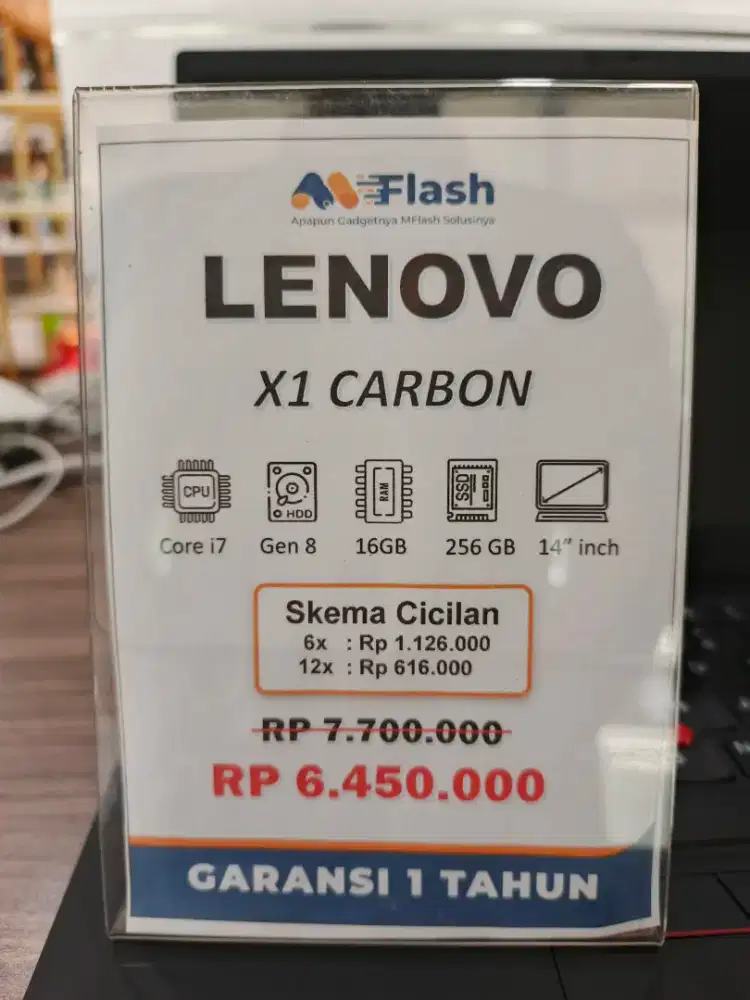 Laptop Lenovo X1 Carbon Second Bergaransi