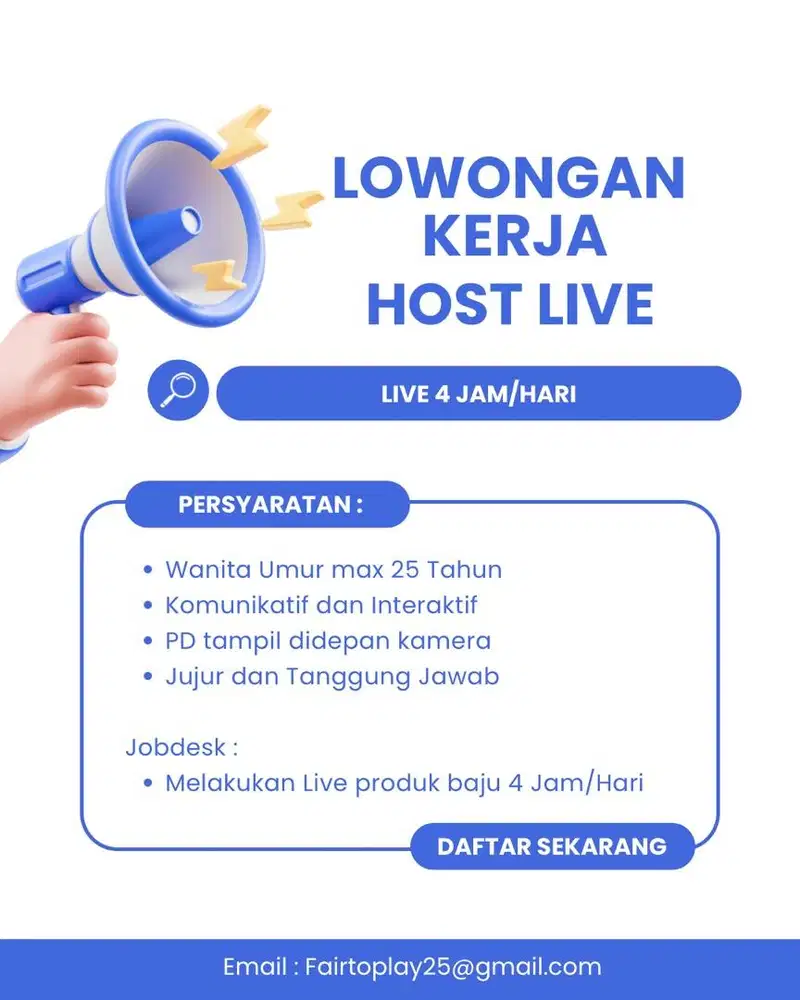 Lowongan Kerja Host Live
