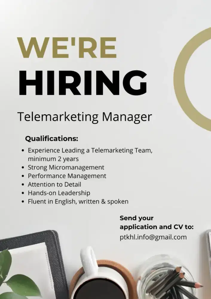 Lowongan Telemarketing Manager