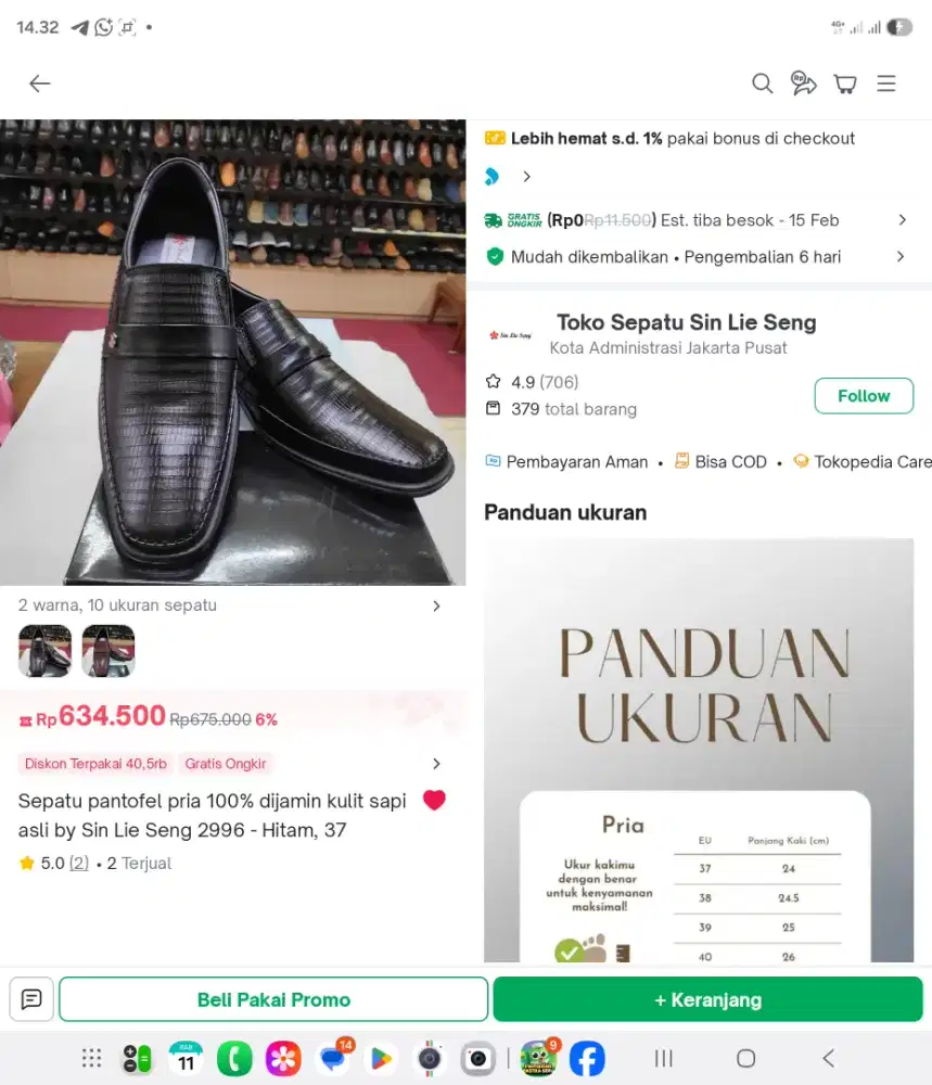 Salah ukuran jual aja deh sepatu 100 % dijamin kulit sapi sin lie seng