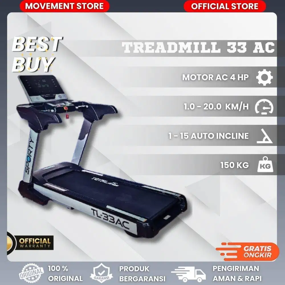 Jual Alat Fitness Treadmill Elektrik TL 33 AC Kualitas Premium