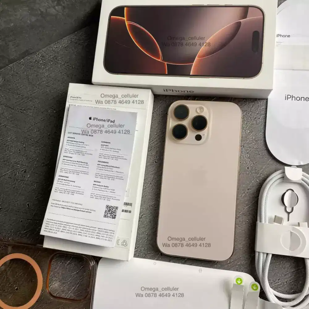 Iphone 16 pro 128gb desert ibox baru 1bulan