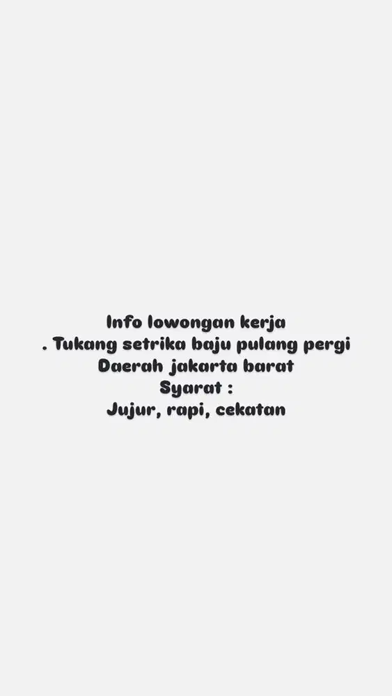 LOWONGAN GOSOK BAJU FREELANCE