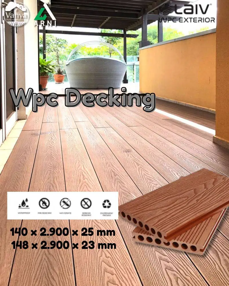 Decking LAIV WPC Outdoor Premium | Kuat, Tahan Panas & Hujan