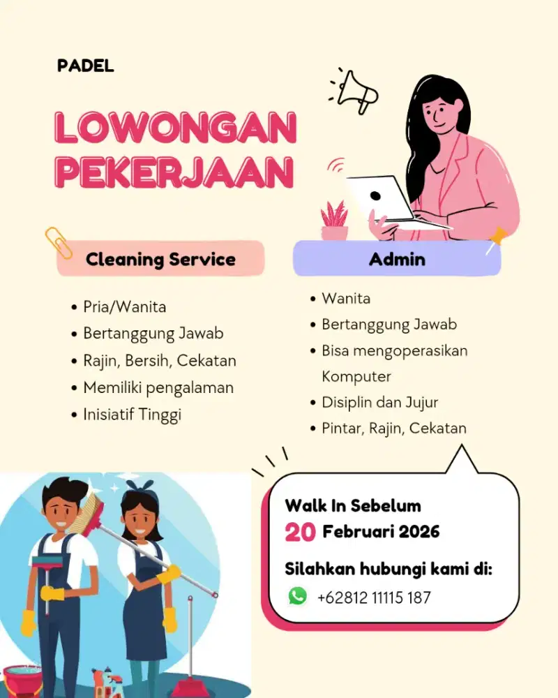 Cleaning Servive & Admin Padel