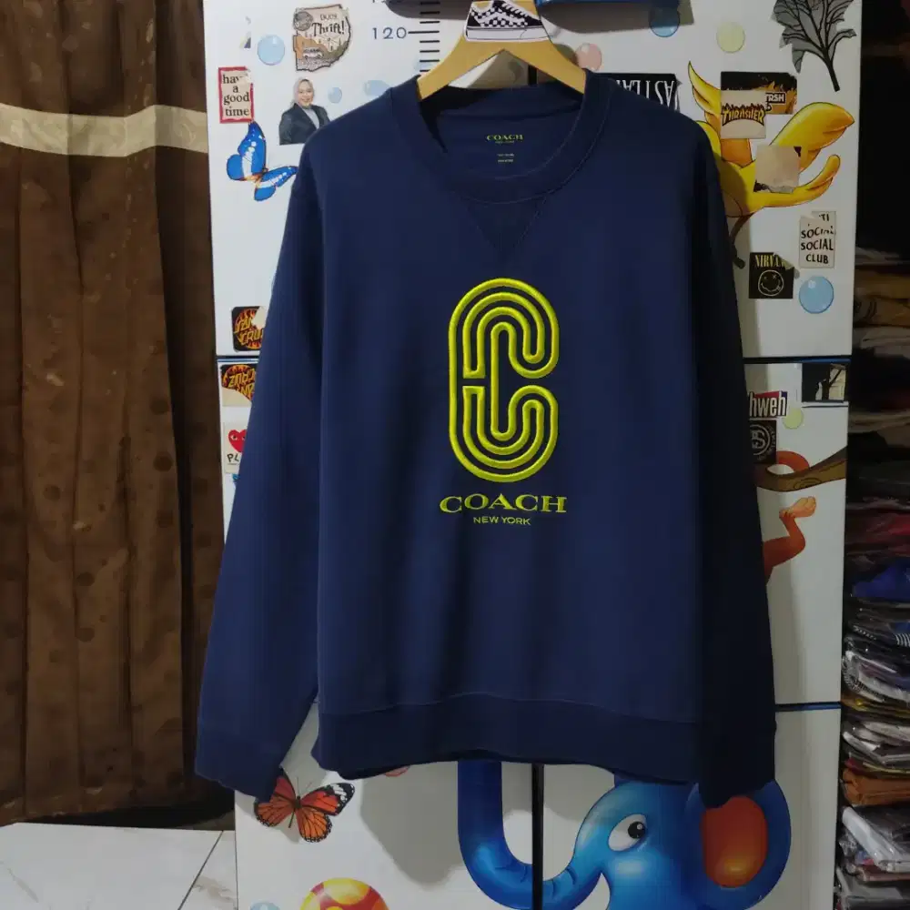 Jaket crewneck COACH colour Navy Size L