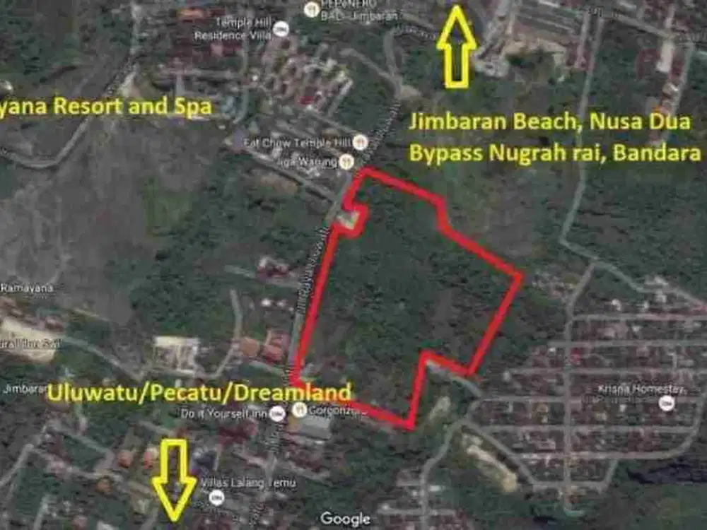 jl utama uluwatu jimbaran!! 4.1 hektar tanah di jual
