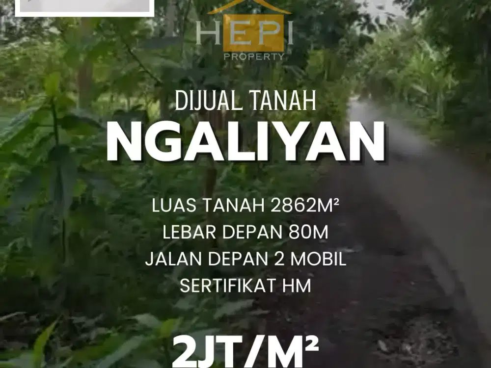 Dijual tanah di Ngaliyan  Lokasi 2km ke jl.Raya Posisi di belakang cluster Forest Hill