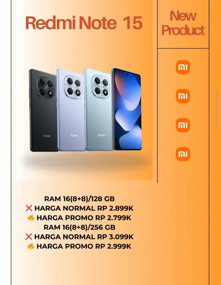 REDMI NOTE 15 8/128 8/256 PROMO HANDPHONE TERMURAH DIJOGJA