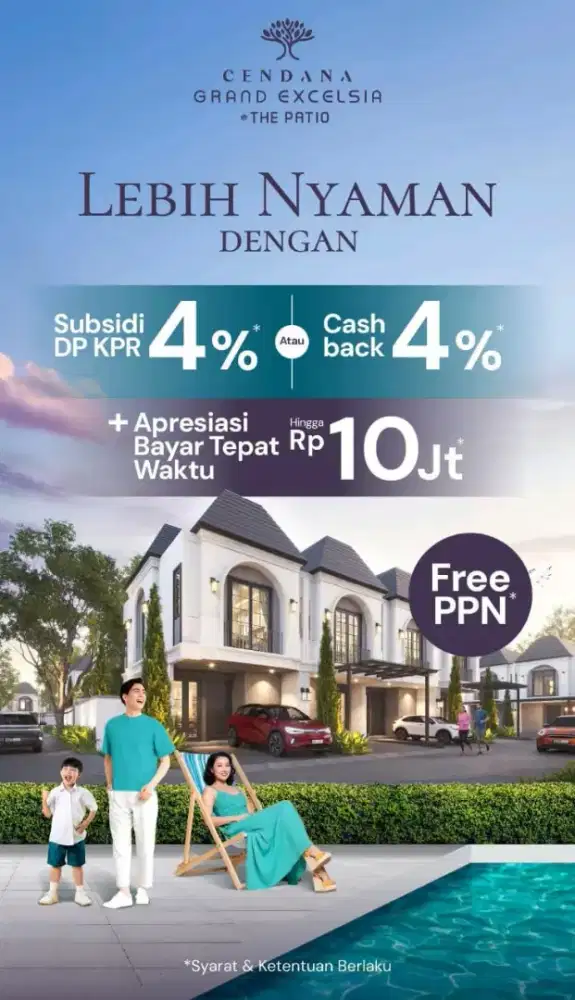 DiJual Rumah Baru,siaphuni,Free PPn,Grand Exelsia patio lippo cikarang
