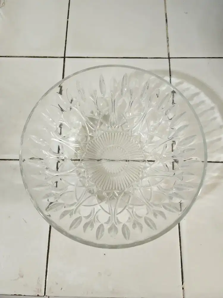 Mangkuk Saji Kaca Kristal Mewah / Bowl Salad & Es Buah Motif Klasik