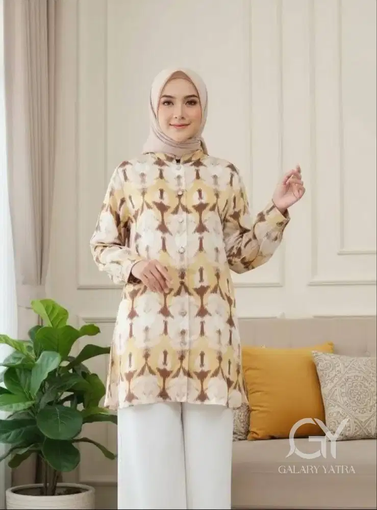 Blouse Silky Silk Print Premium