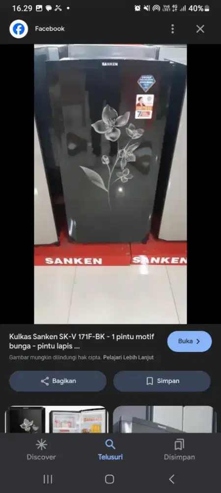 Jual Kulkas 1 pintu sanken