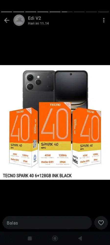 Tecno spark 40 ram 6+6 rom 128 gb