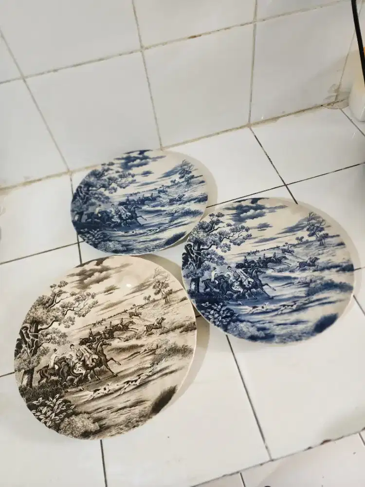 Vintage/Antik Piring Keramik Transferware