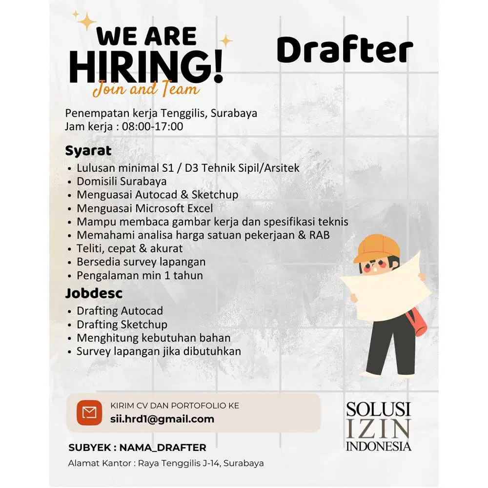 Dicari Drafter Sketchup Autocad Untuk Wilayah Surabaya