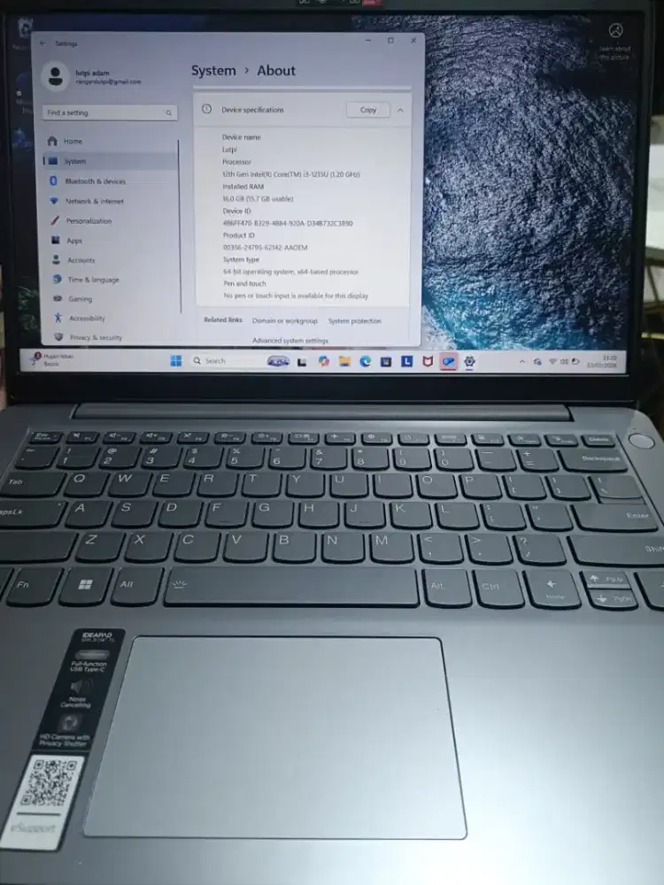 Lenovo V14 i3-1315U 256GB SSD 8GB FHD Win11+OHS