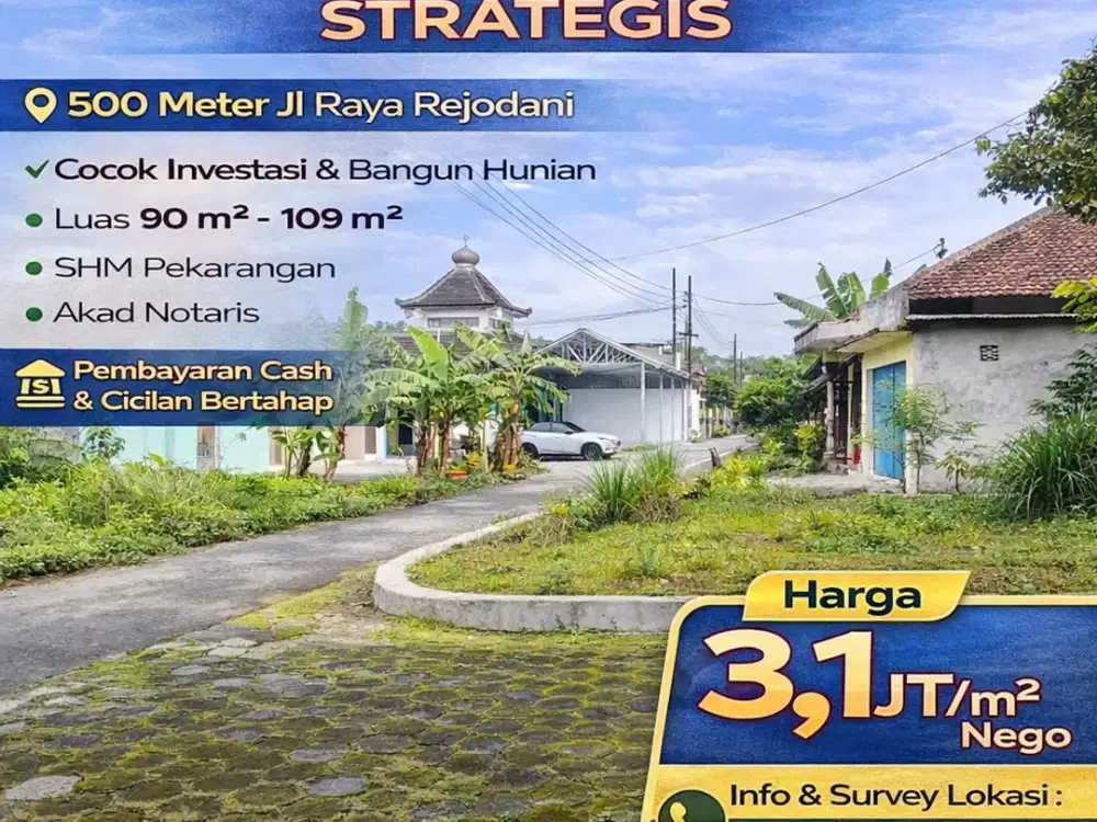 Tanah Jogja 800 Meter Dari Marina 1 Village Jl Rejodani