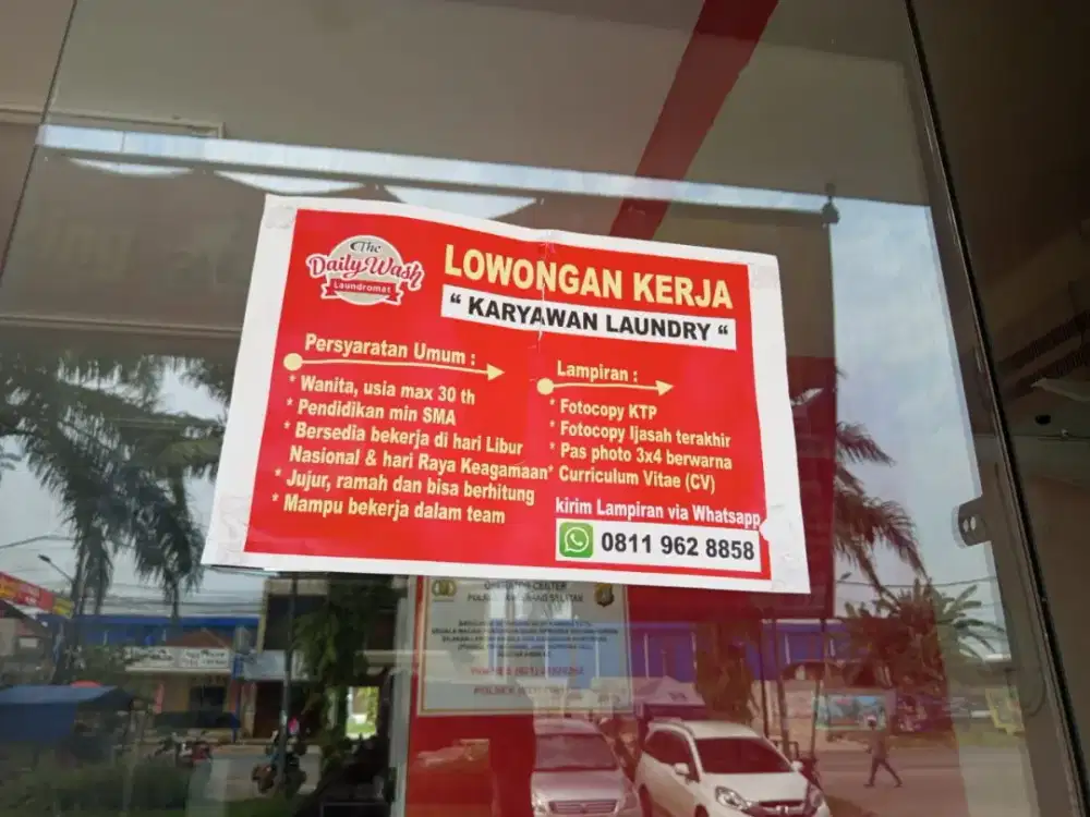 Dibutuhkan segera karyawan laundry