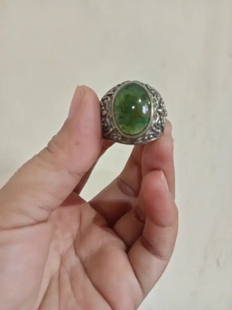 Batu bacan ring alpaka