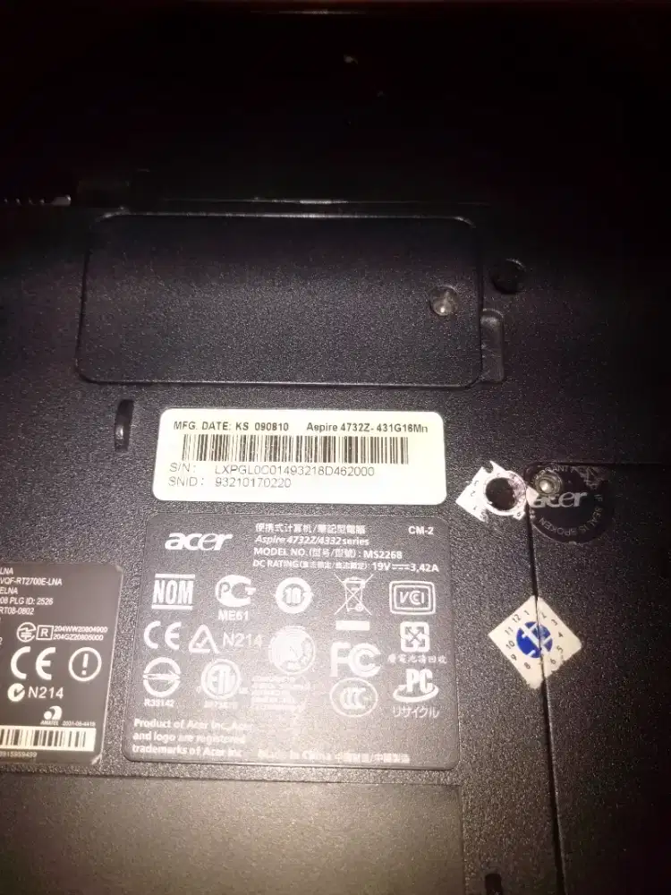 Laptop Acer aspira4732z