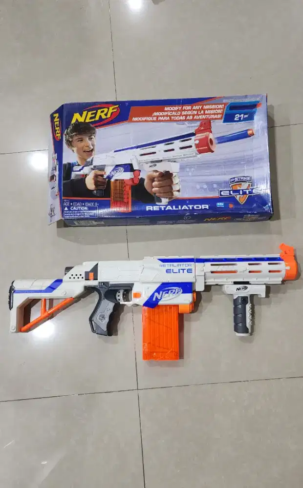 Nerf retaliator white preloved second fulset
