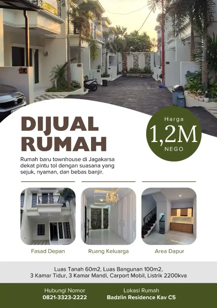 [Harga Diskon!] Rumah Townhouse di Jagakarsa Jakarta Selatan