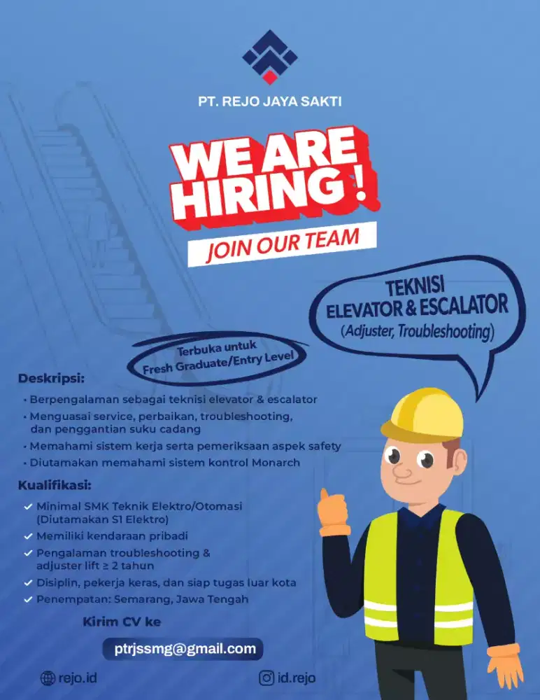 Lowongan Teknisi Elevator & Escalator