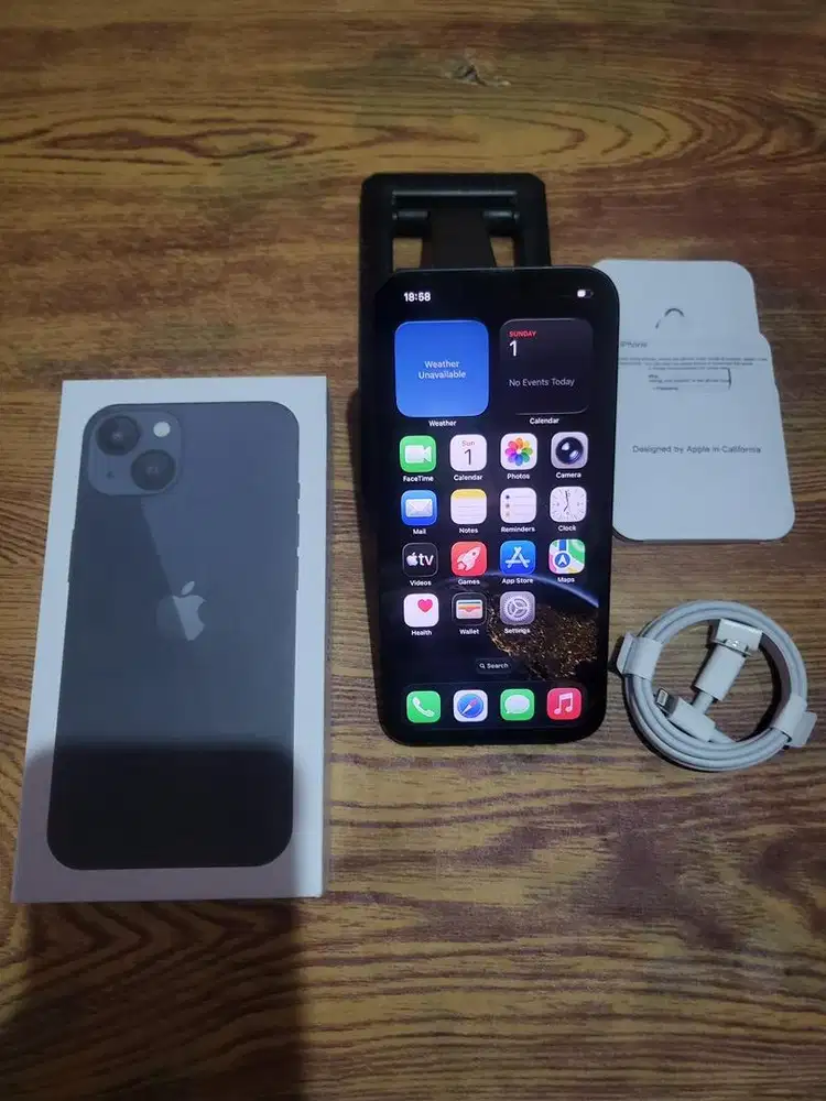 Iphone 13 128gb black inter fullse all operator no minus likenew