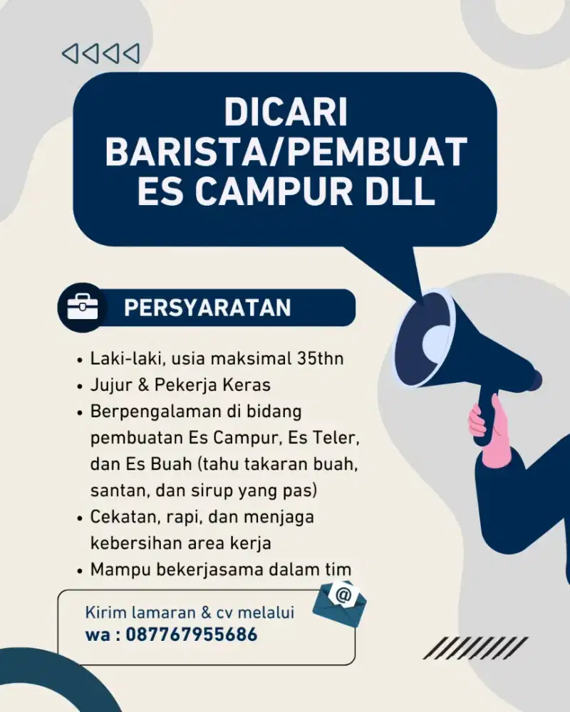 Dicari Pegawai Es Campur